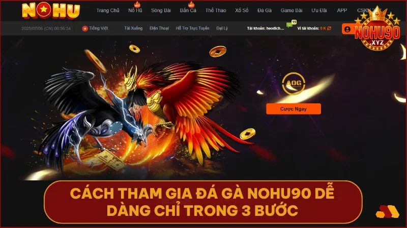Trải nghiệm đá gà nohu90 với kèo chuẩn & livestream sắc nét 2 Chỉ vài thao tác đơn giản là bạn đã sẵn sàng tham gia cược đá gà.