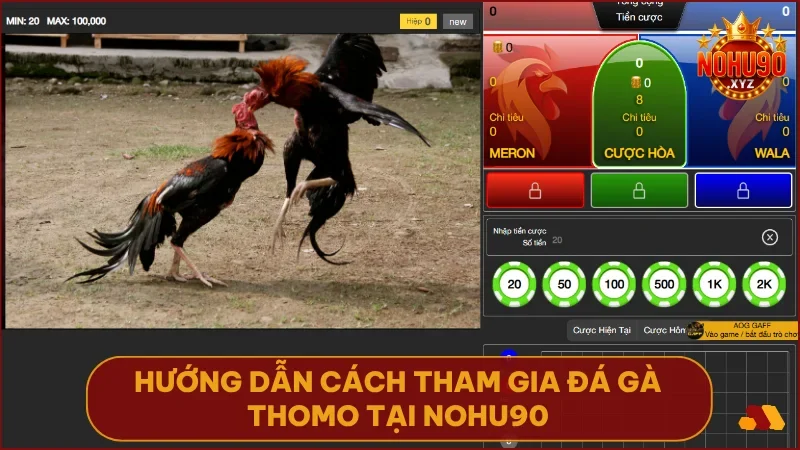 Đá gà Thomo NOHU90 - Trực tiếp đấu trường kê vương & bí kíp bất bại 3 Chỉ với 4 bước đơn giản bạn đã có thể bắt đầu đặt cược đá gà Thomo tại NOHU90.
