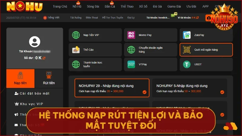 Casino NOHU90 - Trải nghiệm sòng bạc livestream sắc nét hàng đầu 2 Giao dịch an toàn chỉ trong vài phút nhờ công nghệ mã hóa chuẩn ngân hàng.