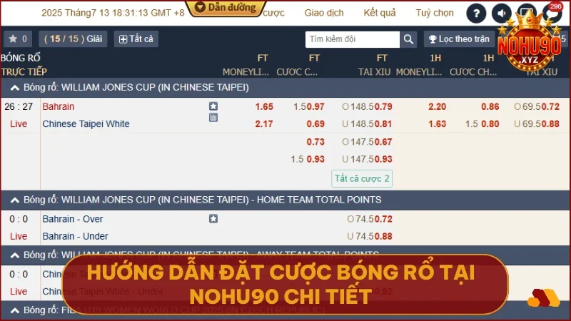 Hướng dẫn đặt cược bóng rổ tại NOHU90 chi tiết cho người mới 3 Từng bước hướng dẫn đặt cược bóng rổ giúp người mới dễ dàng bắt đầu tại NOHU90.