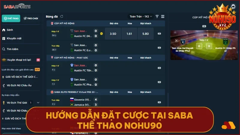Khám Phá SABA Thể Thao Tại NOHU90: Hướng dẫn cá cược từ A-Z cho người mới 4 Chỉ với vài bước đơn giản bạn có thể bắt đầu hành trình cá cược thể thao tại NOHU90