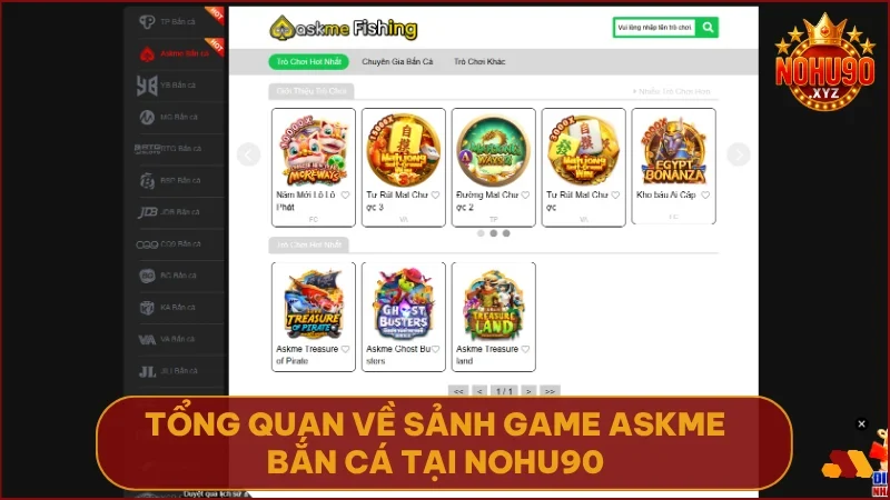 Askme Bắn cá tại NOHU90 - Giải trí đa chiều, thưởng thức trọn vẹn 2 Askme Bắn cá tại NOHU90 là lựa chọn giải trí đa dạng với gameplay hấp dẫn và tỷ lệ thưởng minh bạch