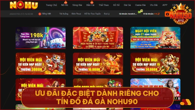 Trải nghiệm đá gà nohu90 với kèo chuẩn & livestream sắc nét 4 NOHU90 không chỉ đá gà hấp dẫn mà còn tặng thưởng mỗi ngày cho thành viên.